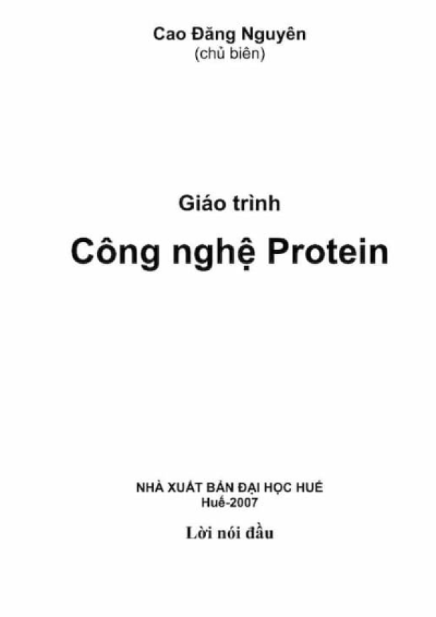 Giáo Trình Công Nghệ Protein – Tải sách truyện miễn phí eBooks PDF
