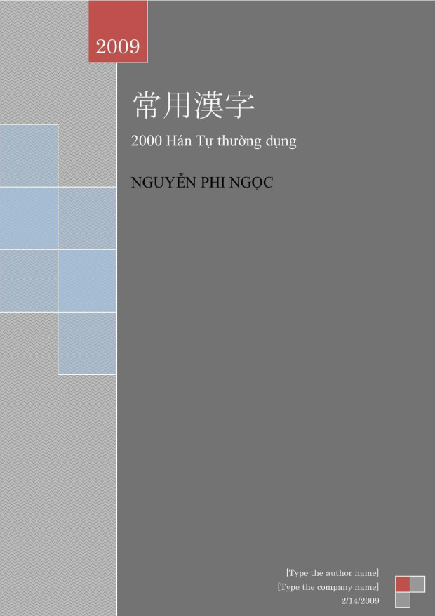 2000 Hán Tự Thường Dụng – Tải sách miễn phí eBooks PDF
