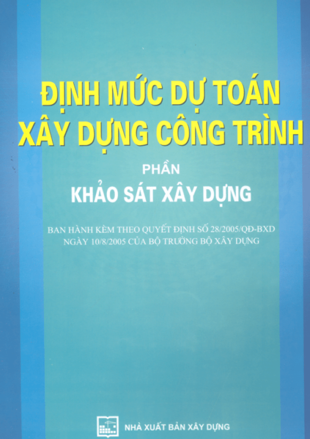 Định Mức Dự Toán Xây Dựng Công Trình, Phần Khảo Sát Xây Dựng – Tải sách miễn phí eBooks PDF