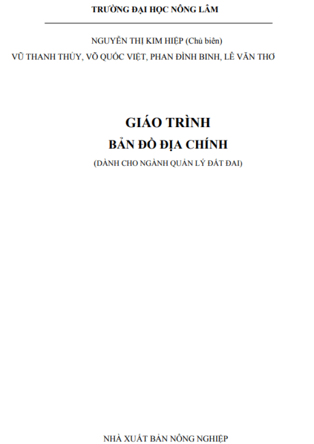 Giáo Trình Bản Đồ Địa Chính – Tải sách miễn phí eBooks PDF