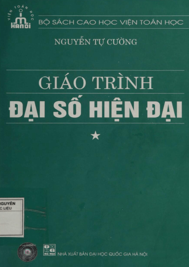 Giáo Trình Đại Số Hiện Đại Tập 1 – Tải sách miễn phí eBooks PDF