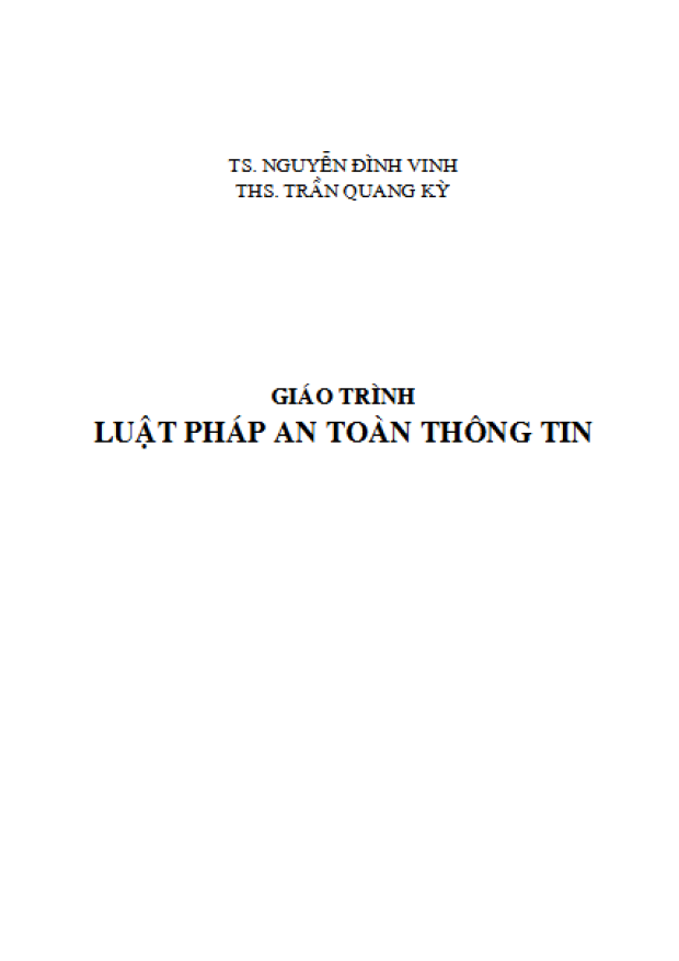 Giáo Trình Luật Pháp An Toàn Thông Tin – Tải sách miễn phí eBooks PDF
