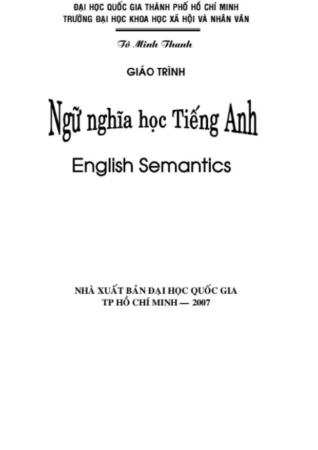 Giáo Trình Ngữ Nghĩa Học Tiếng Anh – Tải sách truyện miễn phí eBooks PDF