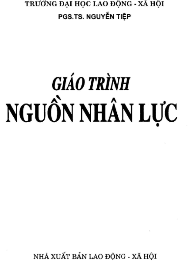 Giáo Trình Nguồn Nhân Lực – Tải sách miễn phí eBooks PDF