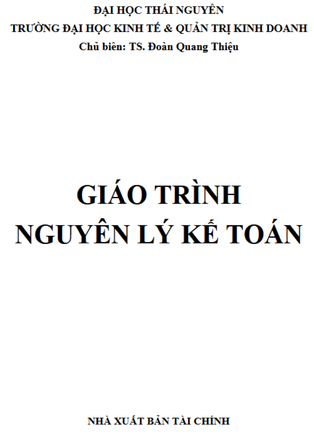 Giáo Trình Nguyên Lý Kế Toán – Tải sách miễn phí eBooks PDF