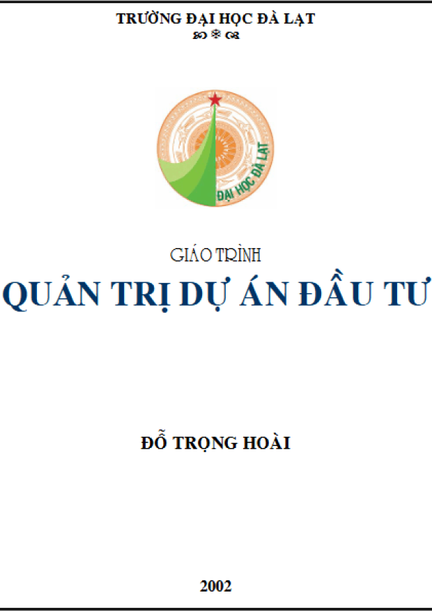 Giáo Trình Quản Trị Dự Án Đầu Tư – Tải sách miễn phí eBooks PDF
