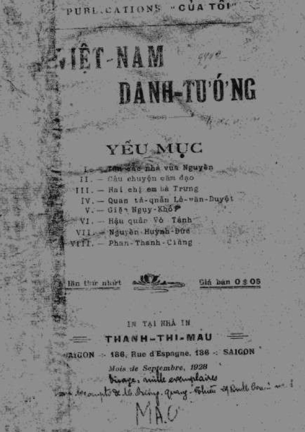 Việt Nam Danh Tướng Yếu Mục – Tải sách miễn phí eBooks PDF
